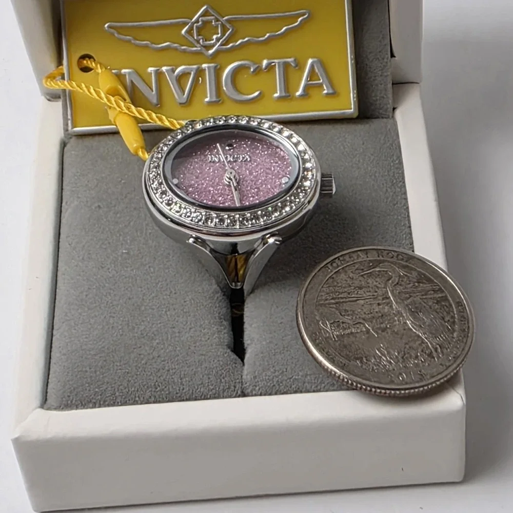 NEW Invicta Mini Angel Women's Ring‎ Watch - 24mm, Silver (49595) #0567